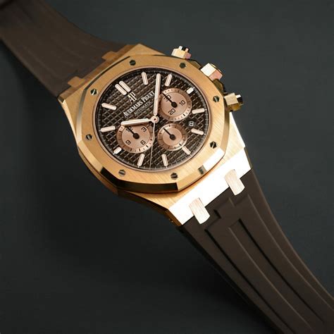 audemars piguet brown rubber strap